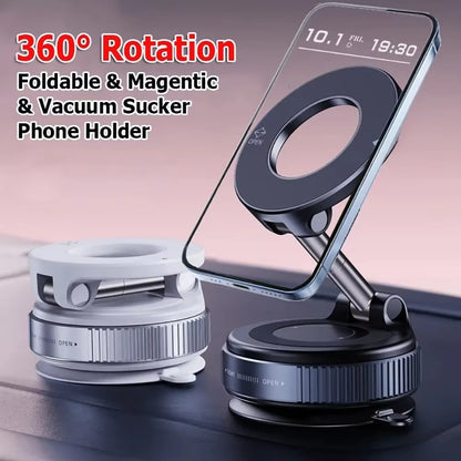 360° Rotable Strong Magnetic Phone Holder With An Adjustable Vacuum Perfect For Influencers (Universal Use)