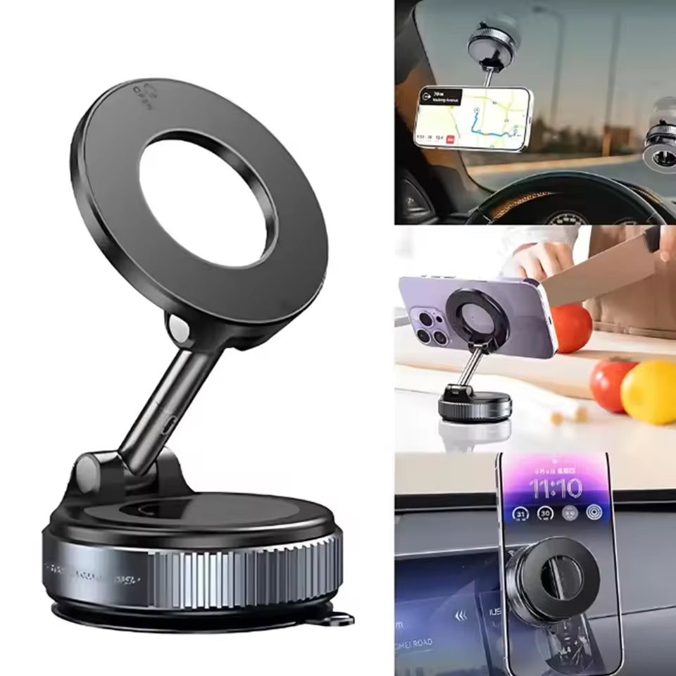 360° Rotable Strong Magnetic Phone Holder With An Adjustable Vacuum Perfect For Influencers (Universal Use)