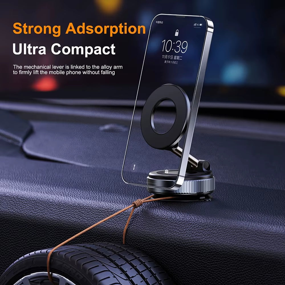 360° Rotable Strong Magnetic Phone Holder With An Adjustable Vacuum Perfect For Influencers (Universal Use)
