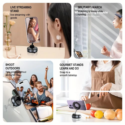 360° Rotable Strong Magnetic Phone Holder With An Adjustable Vacuum Perfect For Influencers (Universal Use)
