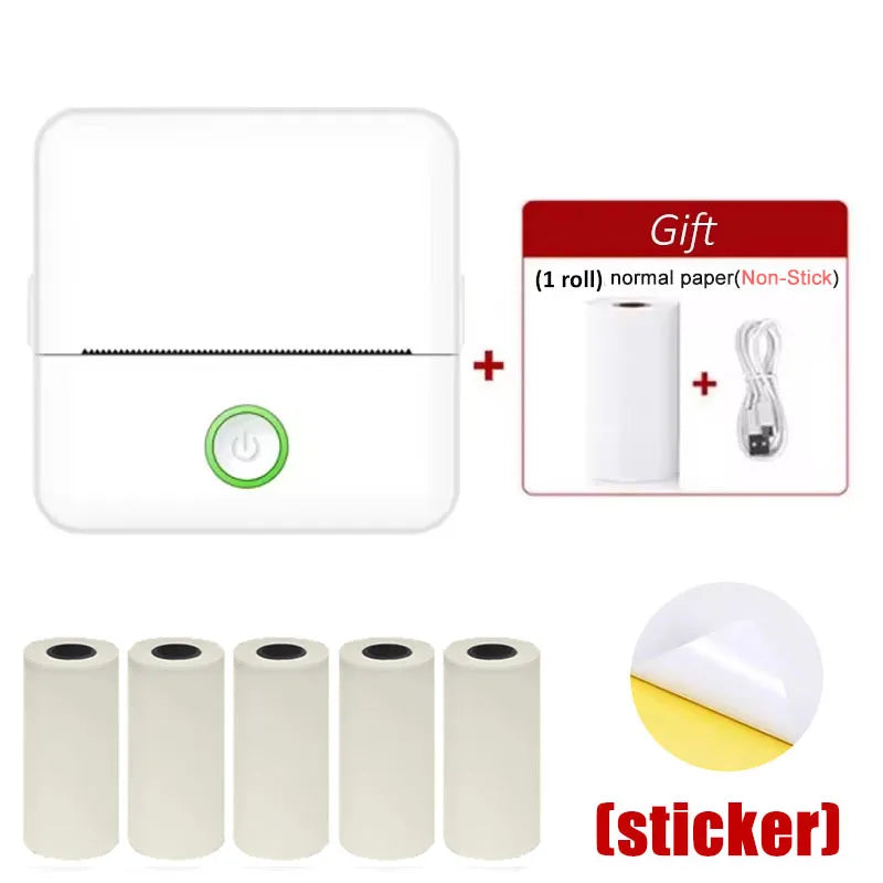 X6 Mini HD Printer Portable Sticker Label Printer Bluetooth Pocket Thermal Printer with Paper for Student Note Inkless Printing