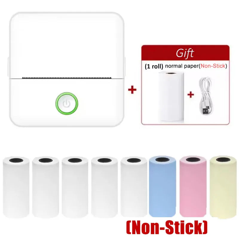 X6 Mini HD Printer Portable Sticker Label Printer Bluetooth Pocket Thermal Printer with Paper for Student Note Inkless Printing