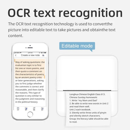 X6 Mini HD Printer Portable Sticker Label Printer Bluetooth Pocket Thermal Printer with Paper for Student Note Inkless Printing