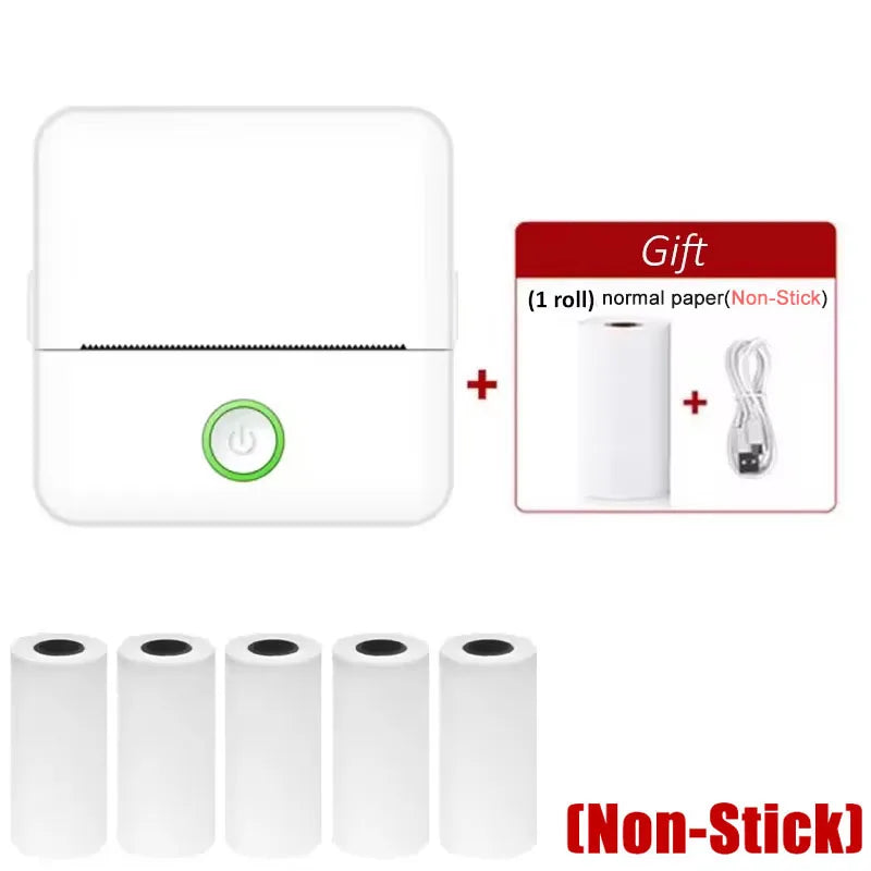 X6 Mini HD Printer Portable Sticker Label Printer Bluetooth Pocket Thermal Printer with Paper for Student Note Inkless Printing