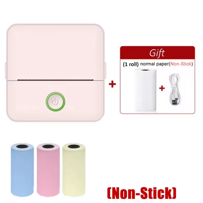X6 Mini HD Printer Portable Sticker Label Printer Bluetooth Pocket Thermal Printer with Paper for Student Note Inkless Printing