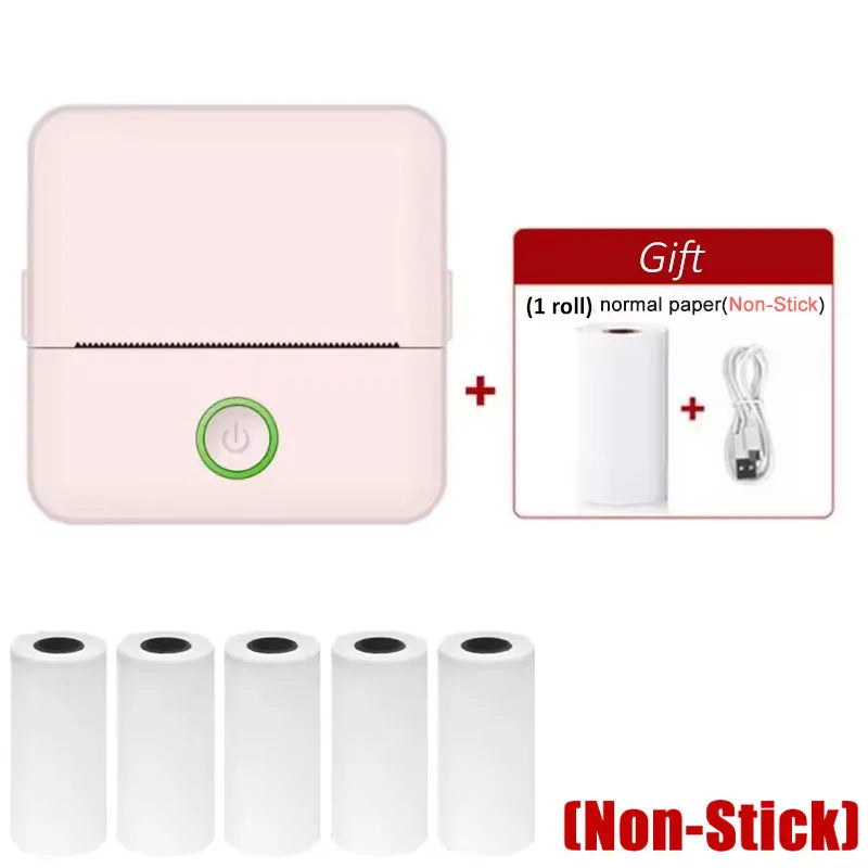 X6 Mini HD Printer Portable Sticker Label Printer Bluetooth Pocket Thermal Printer with Paper for Student Note Inkless Printing